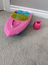 MATTEL BARBIE DOLL PINK BOAT SPEEDBOAT VEHICLE FREEPOST