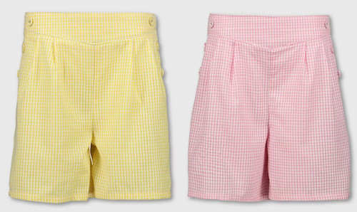 Gingham pleated school shorts - school,