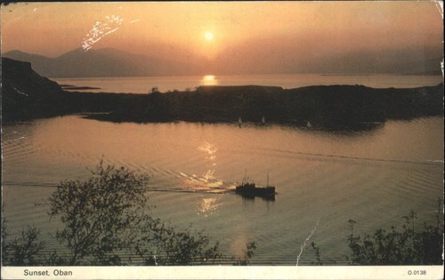 Vintage sunset oban scotland - oban,