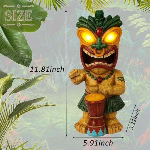 Solar tiki garden statue - tiki,
