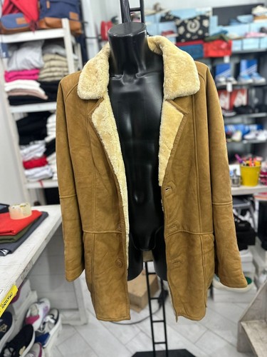 Men shearling sheepskin - shearling, coat