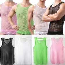 Mens String Mesh Vest Fish Net
