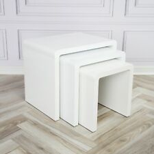 REBOXED Nest Tables Set of 3 White Gloss Coffee Side End Living Room Furniture