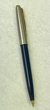 Vintage Parker Pen 45 TX  Ballpoint T-Ball Blue And Gold Design UK P2020