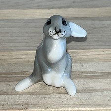 Vintage Lomonosov USSR Miniature Porcelain Long Eared Hare Rabbit Figurine
