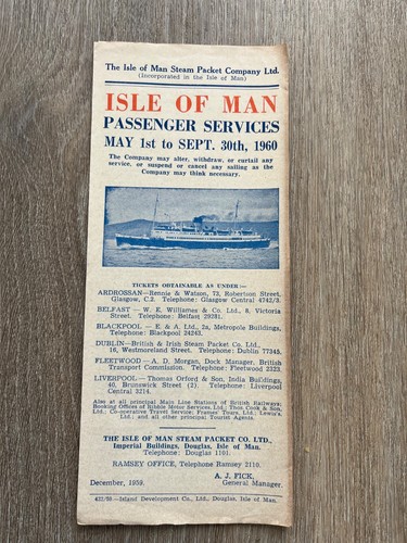 Isle man passenger services - man,