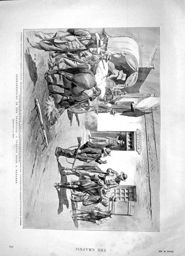 Original old antique print - old,