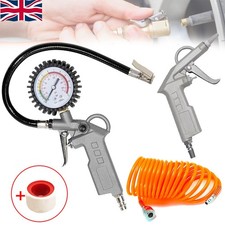 4 Pcs Air Compressor Recoil Hose Line Tool Car Tyre Inflator Duster Gun Kit