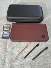 Nintendo ds XL burgundy with new Super Mario bros & Peppa Pig plus case & pens 