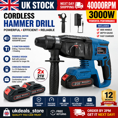 21v cordless drill sds - drill, plus