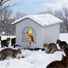 Outdoor Portable Pet Cat Folding House Waterproof Universal Hideaway Shelter UK
