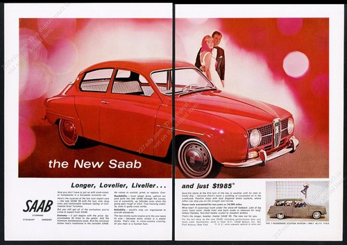 1965 saab coupe red - red, car