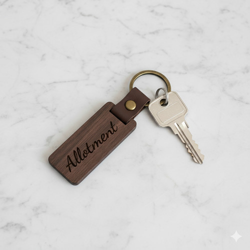 Allotment keyring engraved - keyring,