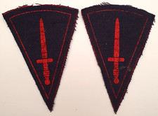 PAIR of WW2 COMMANDO Brigade Printed Cloth Dagger Formation  Badges Patches