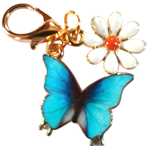 Blue butterfly and - , daisy