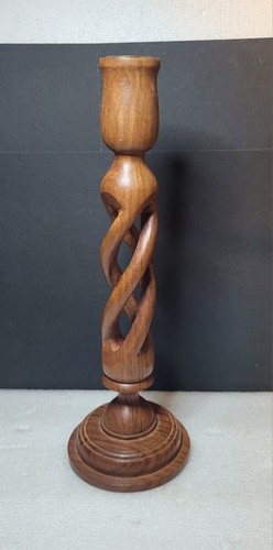 Vintage wooden candlestick - vintage,