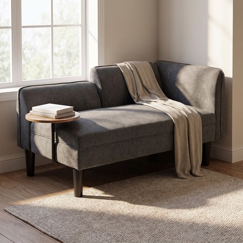 Grey chaise lounge sofa - chaise,