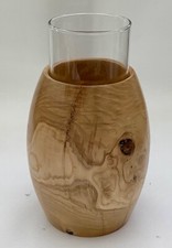 Hand turned ash - wooden, vase