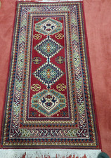 Vintage  rug   Red & Navy 33" x 65" / 84 x 165cm