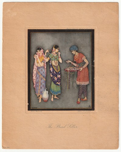 Antique art the bead seller - bead, seller"