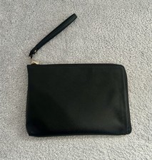 Primark Faux Leather Reversible Zip Around Clutch Bag Black Gold Bronze