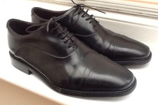 Mens M&S COLLEZIONE Smart Dress Black All Leather Formal Lace Up Shoes : UK 9.5