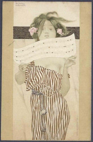Young lady with sheet music - young, of