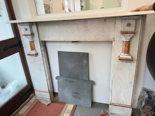 Marble fireplace surround - fireplace,