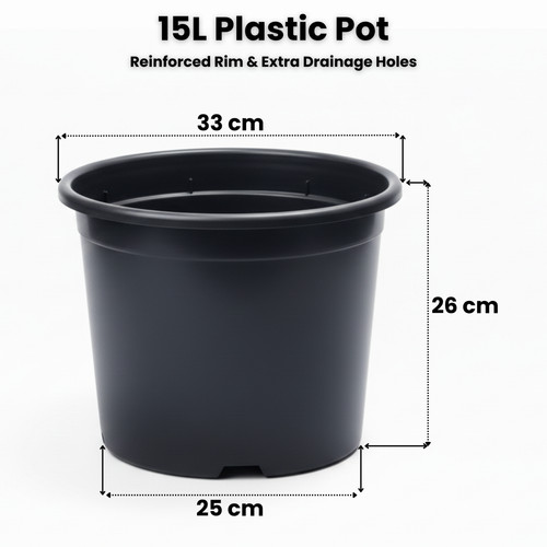 Black plastic plant - black,