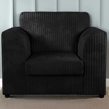 Black jumbo cord armchair - black,