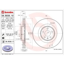 BREMBO 09.B039.11 Brake Disc