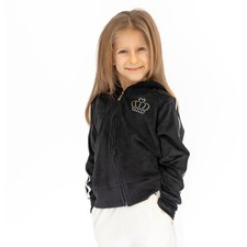Lipsy Girl Black Hoody Velour