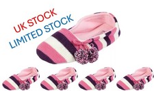 Slippers Ladies Womens Girls Cosy Cozy Knitted Fleece Open Size Lounge Wear Warm