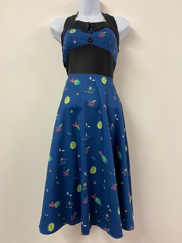 Halterneck dress 1950s goth - 1950s,