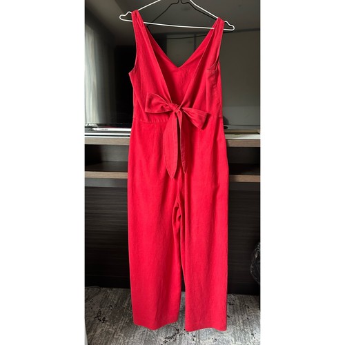 Mango red linen - jumpsuit, xs