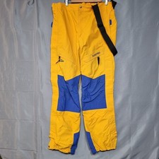 VTG Schoffel Ski Trousers Mens 36" Waist Yellow Gore-Tex A-Max Suspenders