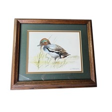 JOEL KIRK Green Winged Teal Duck Double Matted Art Print Signed 12X14