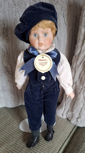 Porcelain boy doll - boy, stand