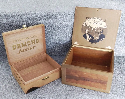 Vintage empty cigar - vintage, wooden