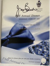 Jim Bowen - TV Personality (Bullseye) And Comedian Autographed Dinner Programme