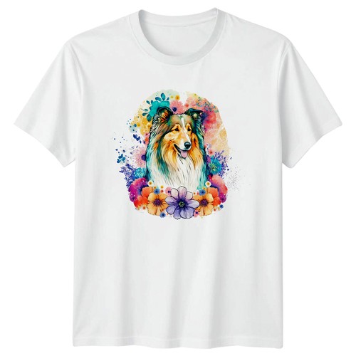 Sheltie shirt watercolor - sheltie,