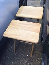 1 X Pair(2)rubber Wood Folding Occasional Tables