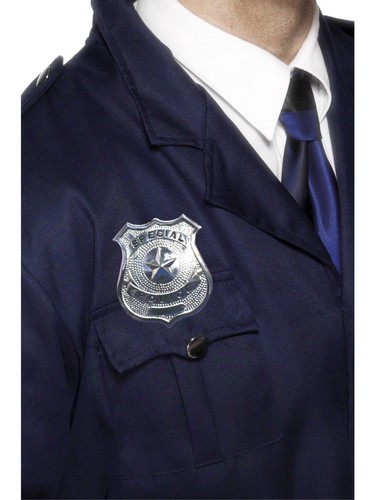 Silver star police badge - star,