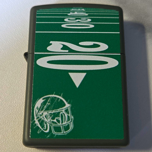 Zippo green metal - zippo, cigarette