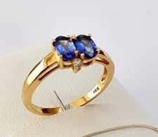 Magnificent, Tanzanite &Diamond Ring,14ct Yellow Gold Finger Size O