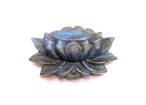 Carved labradorite lotus - carved,
