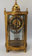 Large Ormolu French crystal regulator four glass mantel clock