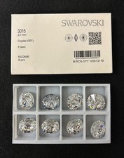 NEW Swarovski 3015 Crystal Buttons 23mm - Clear, Round, Foiled
