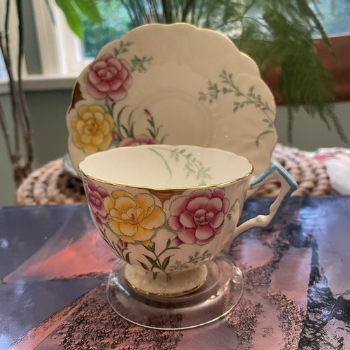 Vtg aynsley gold - rim, carnation