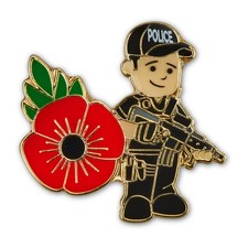 Male Police Firearms Officer Flower Pin Badge ARV